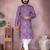 Purple sequence work and print kurta and payjama