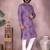 Purple sequence work and print kurta and payjama