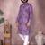 Purple sequence work and print kurta and payjama