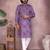 Purple sequence work and print kurta and payjama