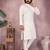 White sequence work and print kurta and payjama