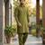 Mehendi cotton plain party wear kurta and payjama