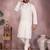White sequence work and print kurta and payjama