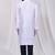White art silk mens  kurta with churidar set