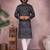 Black sequence work and print kurta and payjama