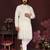 Cream smart silk embroidery party wear kurta and payjama