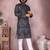 Black sequence work and print kurta and payjama