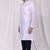 White art silk mens  kurta with churidar set