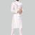 White art silk mens  kurta with churidar set