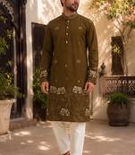 Mehendi lachko embroidery party wear kurta and payjama