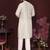 Cream smart silk embroidery party wear kurta and payjama