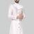 White art silk mens  kurta with churidar set