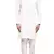White cotton blendmens  kurta with churidar set
