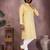 Yellow sequence work and print kurta and payjama