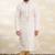Cream art silk mens  kurta with churidar set