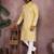 Yellow sequence work and print kurta and payjama