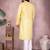 Yellow sequence work and print kurta and payjama