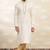 Cream art silk mens kurta with churidar set