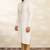 Cream art silk mens kurta with churidar set