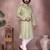 Green sequence work and print kurta and payjama