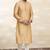 Gold art silk mens  kurta with churidar set