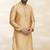Gold art silk mens  kurta with churidar set