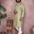Green sequence work and print kurta and payjama