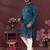 Dark green smart silk embroidery party wear kurta and payjama