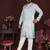 Peach smart silk embroidery party wear kurta and payjama