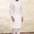 Off white art silk mens  kurta with churidar set