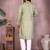 Green sequence work and print kurta and payjama