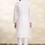 Off white art silk mens  kurta with churidar set