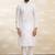 Off white art silk mens  kurta with churidar set