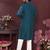 Dark green smart silk embroidery party wear kurta and payjama