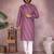 Wine cotton sequence work and print kurta and payjama