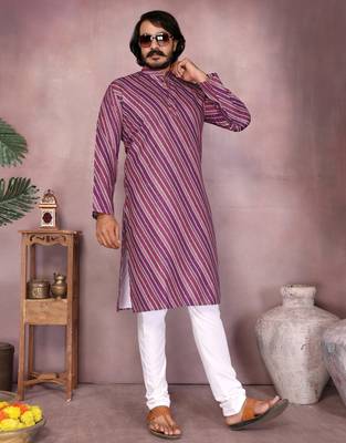 Wine cotton sequence work and print kurta and payjama 2