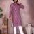 Wine cotton sequence work and print kurta and payjama