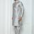 Grey  art silk mens  kurta with churidar set