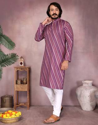 Wine cotton sequence work and print kurta and payjama 4