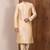 Fawn art silk mens  kurta with churidar set