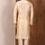 Fawn art silk mens  kurta with churidar set
