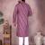 Wine cotton sequence work and print kurta and payjama