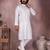 White cotton sequence work and print kurta and payjama