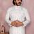 White cotton sequence work and print kurta and payjama
