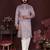 Peach smart silk embroidery party wear kurta and payjama