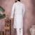 White cotton sequence work and print kurta and payjama