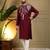 Maroon viscos embroidery print party wear kurta and payjama