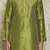 Green  art silk mens  kurta with churidar set
