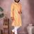 Yellow cotton sequence work and print kurta and payjama