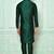 Dark green art silk mens  kurta with churidar set